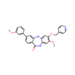 COc1cccc(-c2ccc3c(c2)Nc2cc(OCc4ccncc4)c(OC)cc2NC3=O)c1 ZINC000043069684