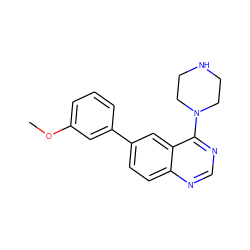 COc1cccc(-c2ccc3ncnc(N4CCNCC4)c3c2)c1 ZINC000004266928