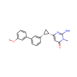 COc1cccc(-c2cccc([C@@H]3C[C@@H]3c3cc(=O)n(C)c(N)n3)c2)c1 ZINC000095557316