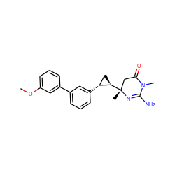 COc1cccc(-c2cccc([C@@H]3C[C@H]3[C@]3(C)CC(=O)N(C)C(N)=N3)c2)c1 ZINC000096933652