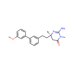 COc1cccc(-c2cccc(CC[C@]3(C)CC(=O)N(C)C(N)=N3)c2)c1 ZINC000011536247