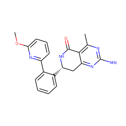 COc1cccc(-c2ccccc2[C@H]2Cc3nc(N)nc(C)c3C(=O)N2)n1 ZINC000060329487