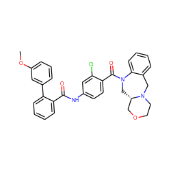 COc1cccc(-c2ccccc2C(=O)Nc2ccc(C(=O)N3C[C@H]4COCCN4Cc4ccccc43)c(Cl)c2)c1 ZINC000026663429