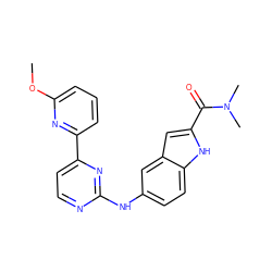 COc1cccc(-c2ccnc(Nc3ccc4[nH]c(C(=O)N(C)C)cc4c3)n2)n1 ZINC000145300579