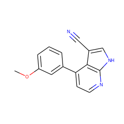 COc1cccc(-c2ccnc3[nH]cc(C#N)c23)c1 ZINC000219697138