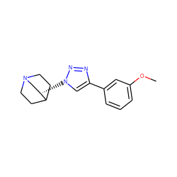 COc1cccc(-c2cn([C@H]3CN4CCC3CC4)nn2)c1 ZINC000220735990