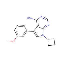 COc1cccc(-c2cn(C3CCC3)c3ncnc(N)c23)c1 ZINC000027979329