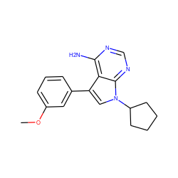 COc1cccc(-c2cn(C3CCCC3)c3ncnc(N)c23)c1 ZINC000027983140