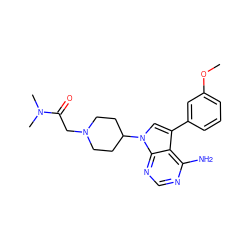 COc1cccc(-c2cn(C3CCN(CC(=O)N(C)C)CC3)c3ncnc(N)c23)c1 ZINC000027987047