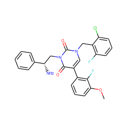 COc1cccc(-c2cn(Cc3c(F)cccc3Cl)c(=O)n(C[C@H](N)c3ccccc3)c2=O)c1F ZINC000028476965