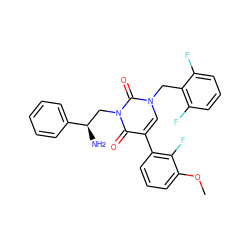 COc1cccc(-c2cn(Cc3c(F)cccc3F)c(=O)n(C[C@@H](N)c3ccccc3)c2=O)c1F ZINC000028470431