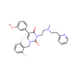 COc1cccc(-c2cn(Cc3c(F)cccc3F)c(=O)n(CCN(C)CCc3ccccn3)c2=O)c1 ZINC000013519335