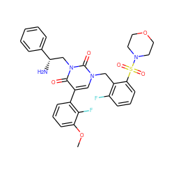 COc1cccc(-c2cn(Cc3c(F)cccc3S(=O)(=O)N3CCOCC3)c(=O)n(C[C@H](N)c3ccccc3)c2=O)c1F ZINC000028472138