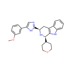 COc1cccc(-c2cnc([C@H]3Cc4c([nH]c5ccccc45)[C@@H](C4CCOCC4)N3)[nH]2)c1 ZINC000653719526