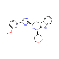 COc1cccc(-c2cnc([C@H]3Cc4c([nH]c5ccccc45)[C@@H](C4CCOCC4)N3)[nH]2)n1 ZINC000653725060