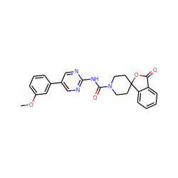 COc1cccc(-c2cnc(NC(=O)N3CCC4(CC3)OC(=O)c3ccccc34)nc2)c1 ZINC000040429670