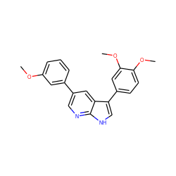 COc1cccc(-c2cnc3[nH]cc(-c4ccc(OC)c(OC)c4)c3c2)c1 ZINC000299825623