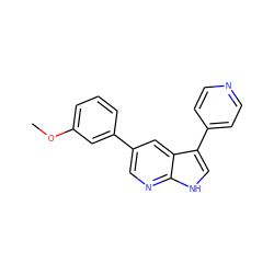 COc1cccc(-c2cnc3[nH]cc(-c4ccncc4)c3c2)c1 ZINC000095574140