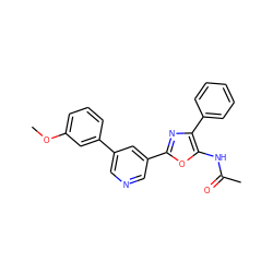 COc1cccc(-c2cncc(-c3nc(-c4ccccc4)c(NC(C)=O)o3)c2)c1 ZINC000013538098