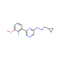 COc1cccc(-c2cncc(CNCC3CC3)n2)c1F ZINC000071335059