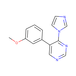 COc1cccc(-c2cncnc2-n2ccnc2)c1 ZINC000004239480