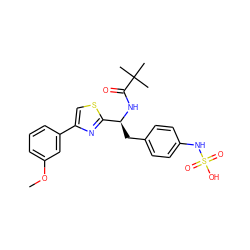 COc1cccc(-c2csc([C@H](Cc3ccc(NS(=O)(=O)O)cc3)NC(=O)C(C)(C)C)n2)c1 ZINC000113898227