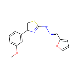 COc1cccc(-c2csc(N/N=C/c3ccco3)n2)c1 ZINC000058574899