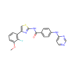 COc1cccc(-c2csc(NC(=O)c3ccc(Nc4ccncn4)cc3)n2)c1F ZINC000028952572