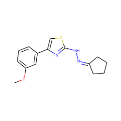 COc1cccc(-c2csc(NN=C3CCCC3)n2)c1 ZINC000058592149