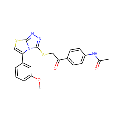 COc1cccc(-c2csc3nnc(SCC(=O)c4ccc(NC(C)=O)cc4)n23)c1 ZINC000004388666