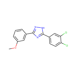 COc1cccc(-c2n[nH]c(-c3ccc(Cl)c(Cl)c3)n2)c1 ZINC000013589621