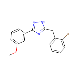 COc1cccc(-c2n[nH]c(Cc3ccccc3Br)n2)c1 ZINC000013589627