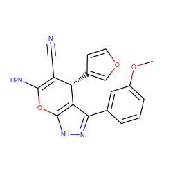 COc1cccc(-c2n[nH]c3c2[C@@H](c2ccoc2)C(C#N)=C(N)O3)c1 ZINC000005817958