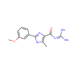 COc1cccc(-c2nc(C(=O)N=C(N)N)c(C)[nH]2)c1 ZINC000040900543