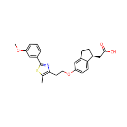 COc1cccc(-c2nc(CCOc3ccc4c(c3)CC[C@H]4CC(=O)O)c(C)s2)c1 ZINC000028951973