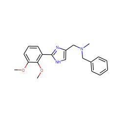 COc1cccc(-c2nc(CN(C)Cc3ccccc3)c[nH]2)c1OC ZINC000000005518