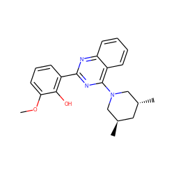 COc1cccc(-c2nc(N3C[C@H](C)C[C@@H](C)C3)c3ccccc3n2)c1O ZINC000013127747