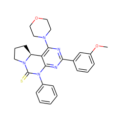 COc1cccc(-c2nc(N3CCOCC3)c3c(n2)N(c2ccccc2)C(=S)N2CCC[C@@H]32)c1 ZINC000473094004