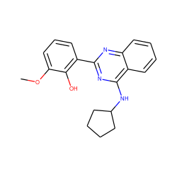 COc1cccc(-c2nc(NC3CCCC3)c3ccccc3n2)c1O ZINC000096901699