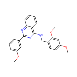 COc1cccc(-c2nc(NCc3ccc(OC)cc3OC)c3ccccc3n2)c1 ZINC000004266719