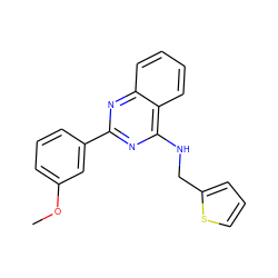 COc1cccc(-c2nc(NCc3cccs3)c3ccccc3n2)c1 ZINC000004266195