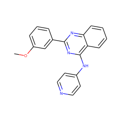 COc1cccc(-c2nc(Nc3ccncc3)c3ccccc3n2)c1 ZINC000004258478