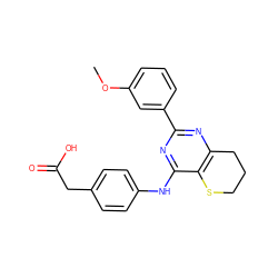 COc1cccc(-c2nc3c(c(Nc4ccc(CC(=O)O)cc4)n2)SCCC3)c1 ZINC000103259145