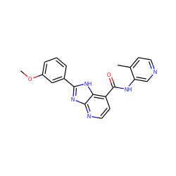 COc1cccc(-c2nc3nccc(C(=O)Nc4cnccc4C)c3[nH]2)c1 ZINC000084759333