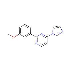 COc1cccc(-c2nccc(-n3ccnc3)n2)c1 ZINC000004239465