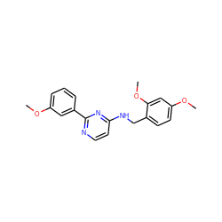 COc1cccc(-c2nccc(NCc3ccc(OC)cc3OC)n2)c1 ZINC000004266841