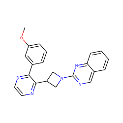 COc1cccc(-c2nccnc2C2CN(c3ncc4ccccc4n3)C2)c1 ZINC000140213009