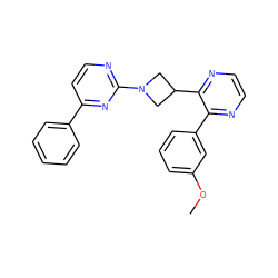 COc1cccc(-c2nccnc2C2CN(c3nccc(-c4ccccc4)n3)C2)c1 ZINC000140185540