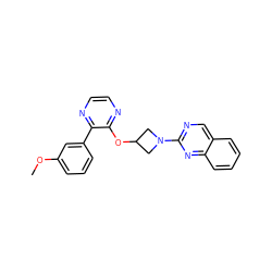 COc1cccc(-c2nccnc2OC2CN(c3ncc4ccccc4n3)C2)c1 ZINC000096168819