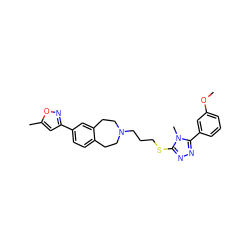 COc1cccc(-c2nnc(SCCCN3CCc4ccc(-c5cc(C)on5)cc4CC3)n2C)c1 ZINC000028712496